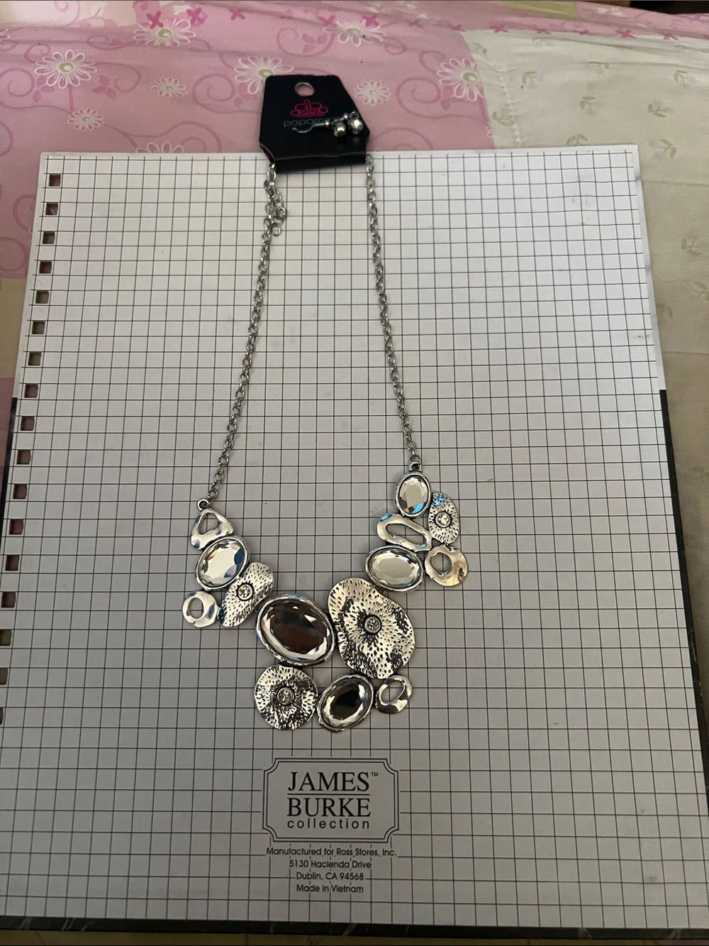 paparazzi Silver-Tone Mixed Stone Statement Necklace